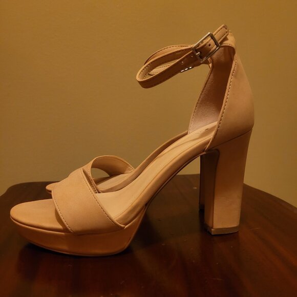 Tan 4" Block Heel Sandals - Picture 6 of 7